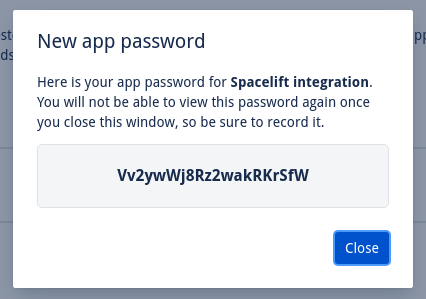 Created new app password