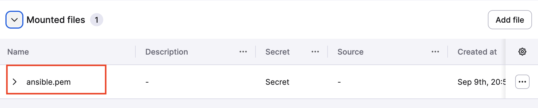 Adding private key file