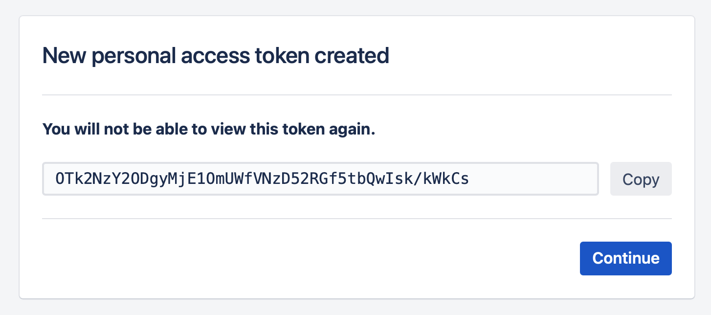 Created personal token