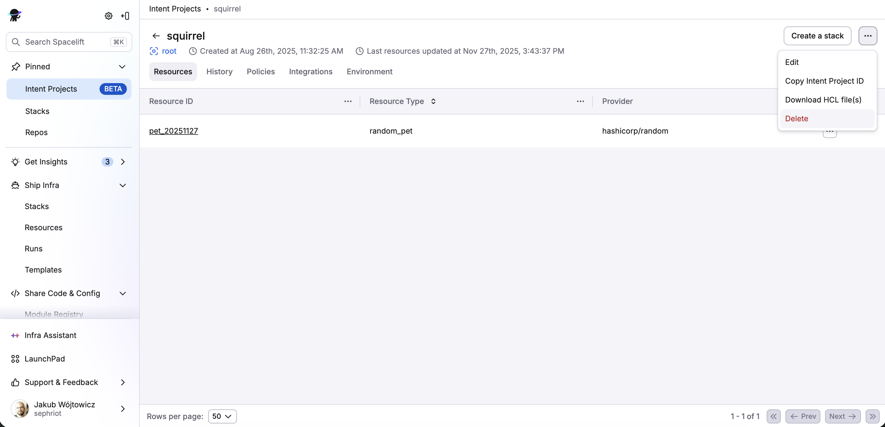 Download HCL option in dropdown menu