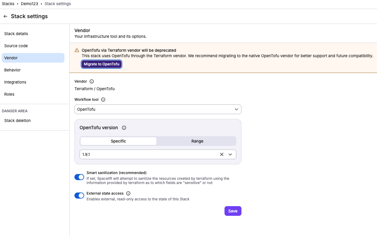Migration option