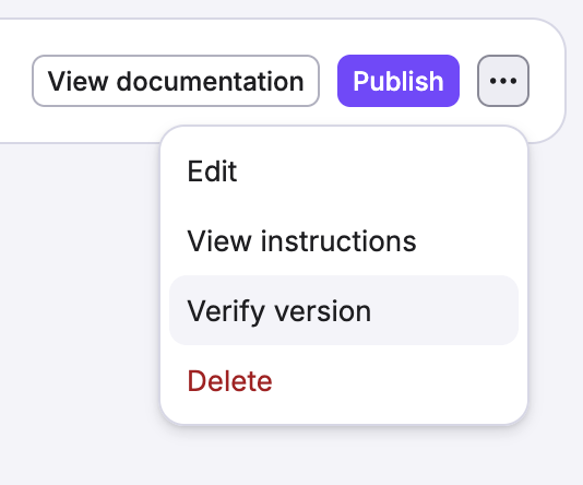 Provider verification status
