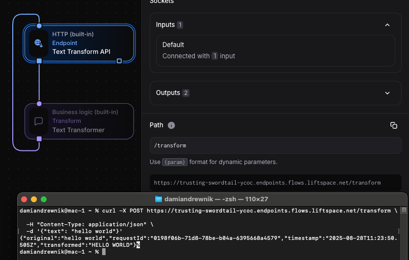 Testing with curl