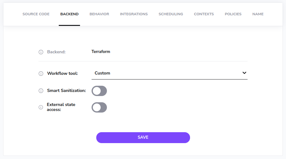 Workflow tool Stack setting - no version displayed