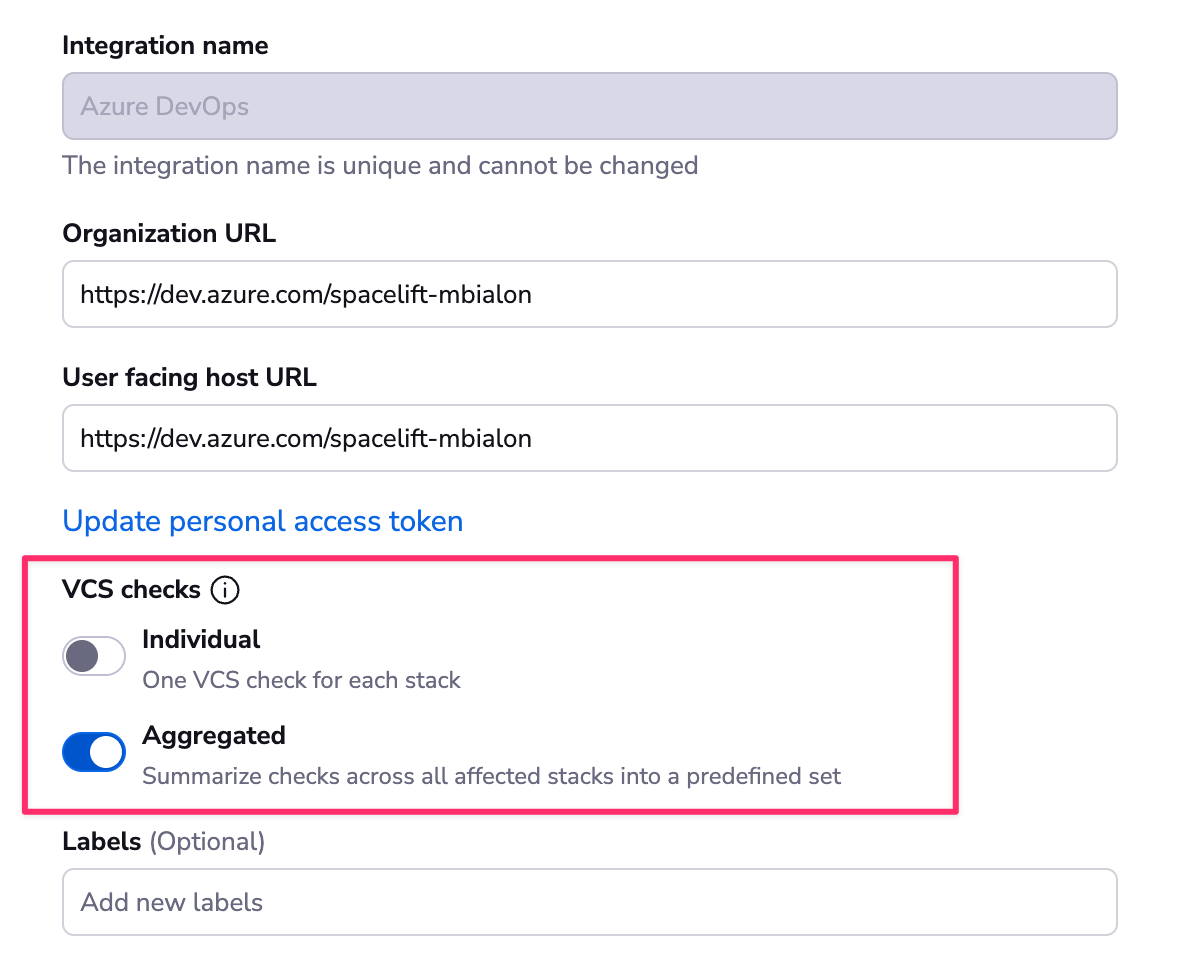 Enable aggregated VCS checks