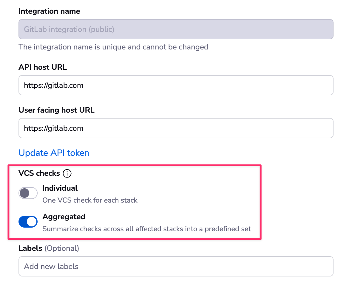 Enable aggregated VCS checks