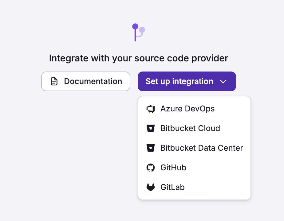 Set up source code integration