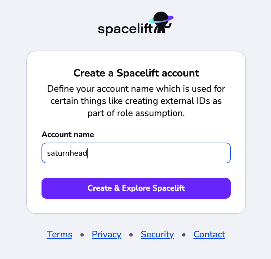 Create account