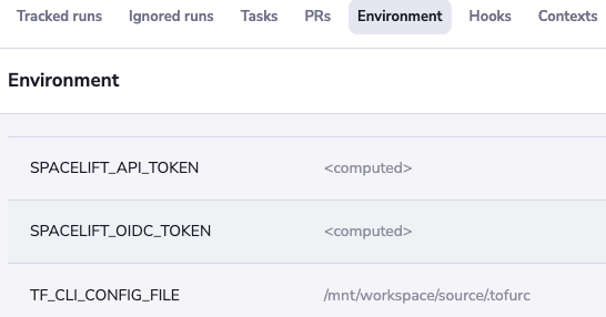 stack env configuration
