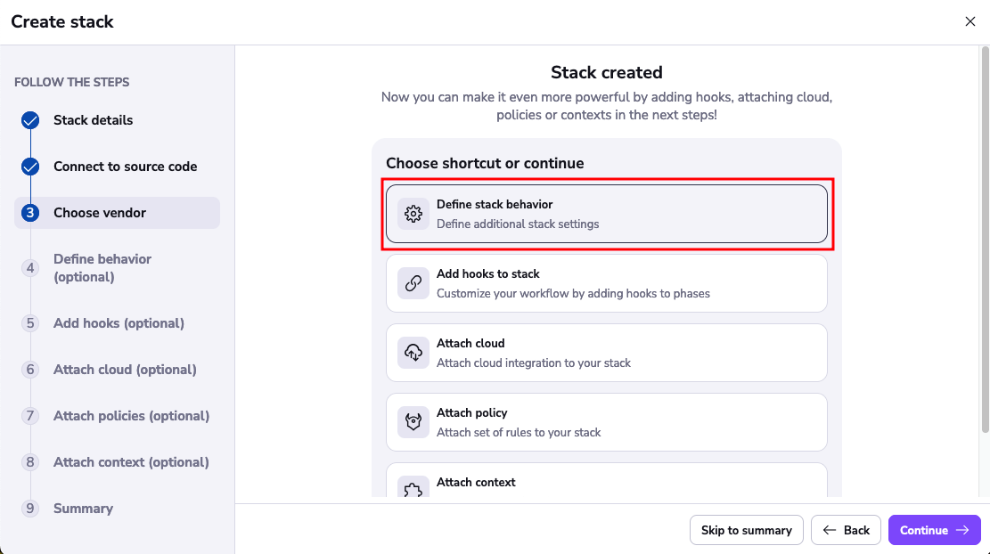 Define stack behavior