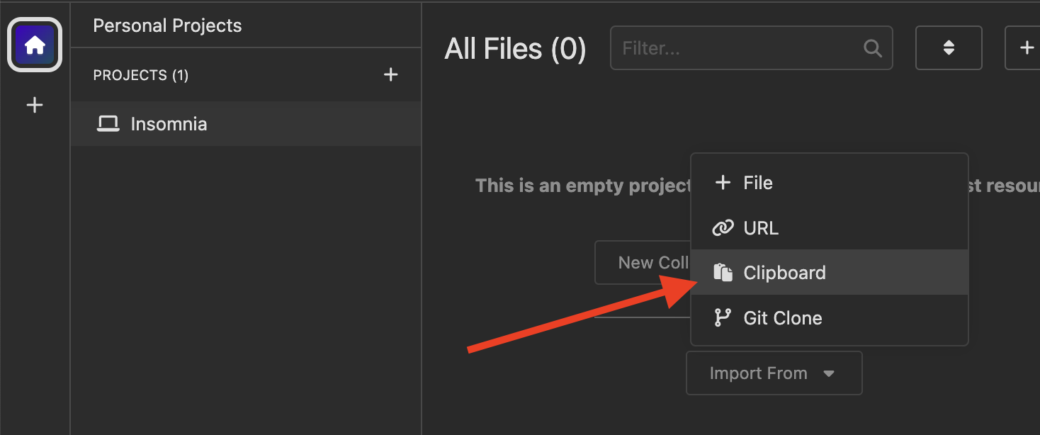 Import from clipboard