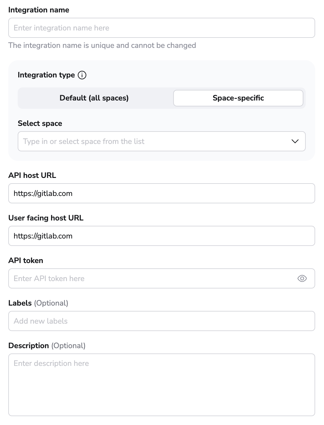 Create a GitLab integration