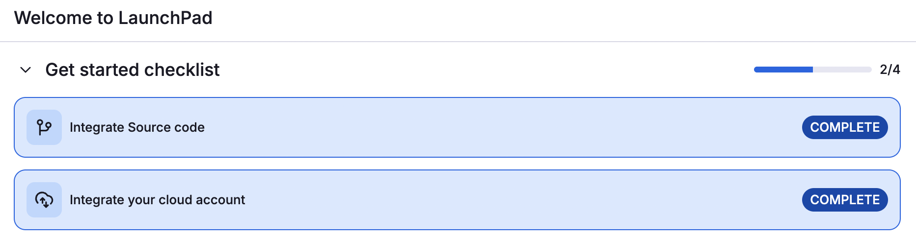 Launchpad Step 2 complete
