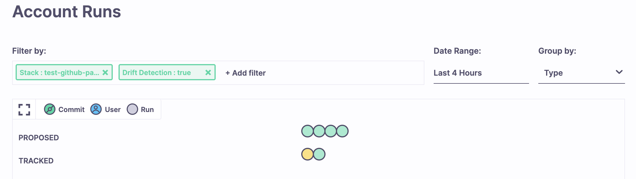 Filter by drift detection parameter