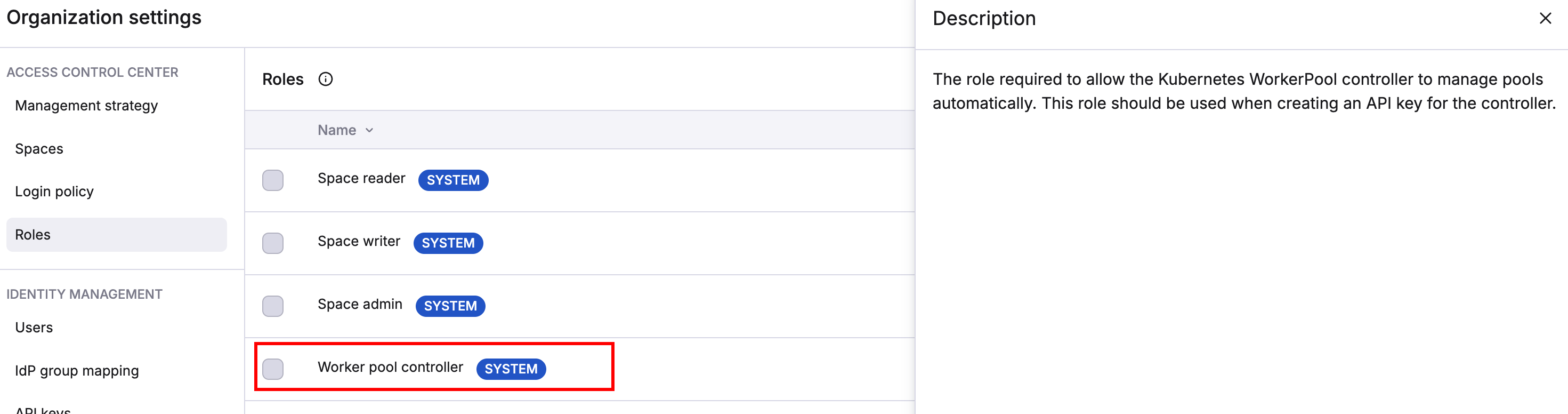 built in system role