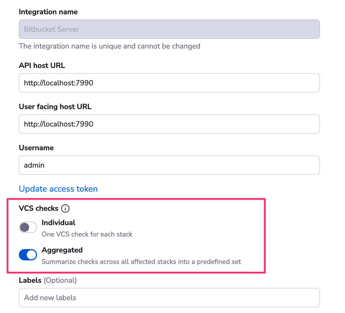 Enable aggregated checks