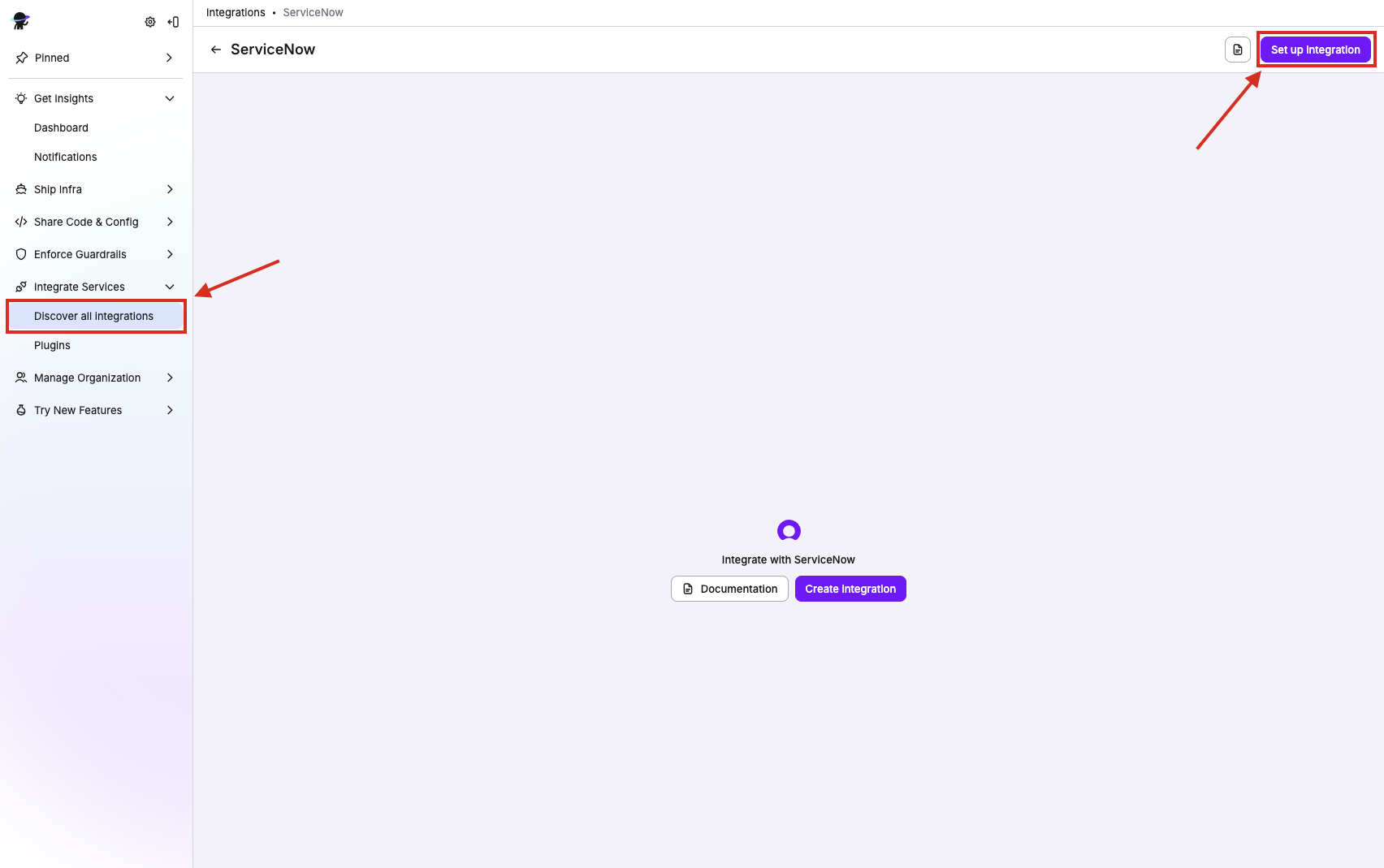 Creating the ServiceNow integration.