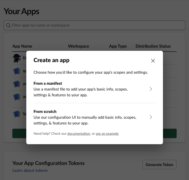 Create an app from a manifest
