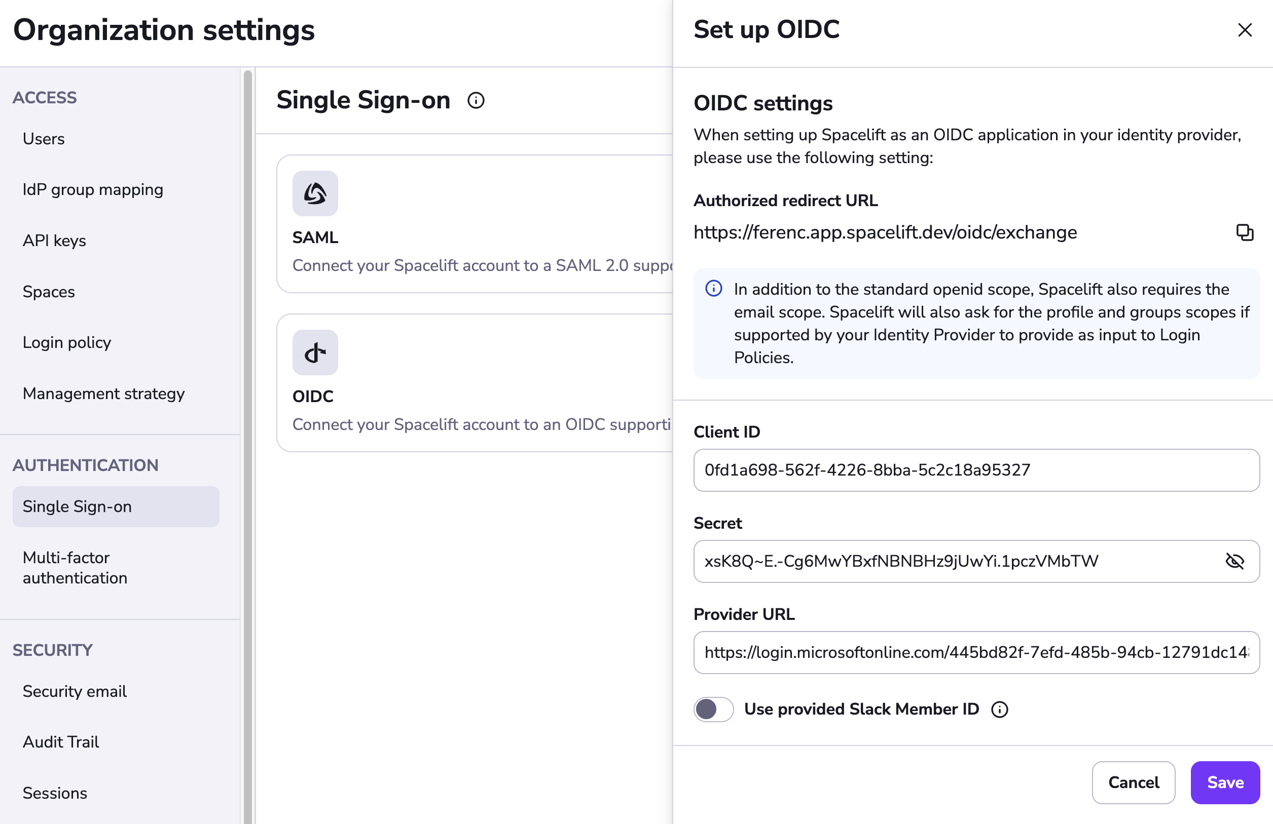 Complete configuration