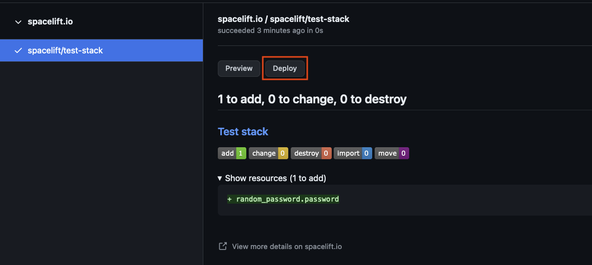 Promote a run from a GitHub pull request using the Deploy button