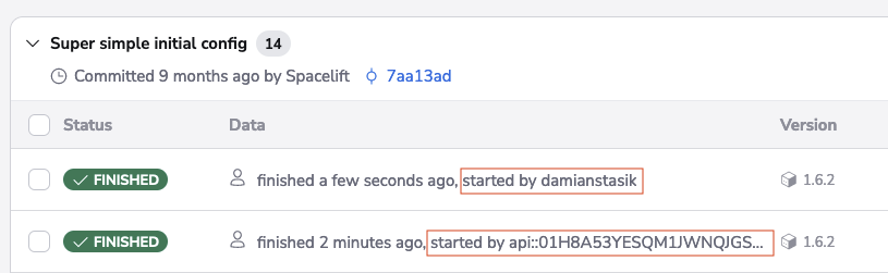 Run triggered by user label