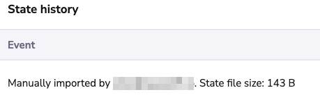 Manually imported state