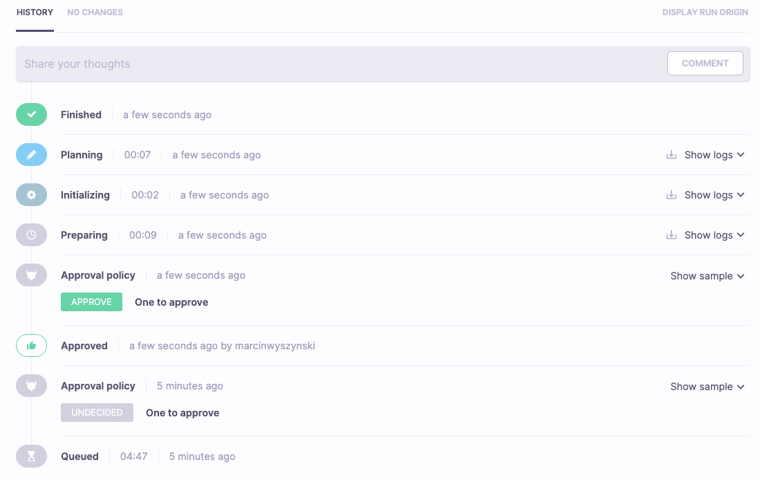 Run unblocked by approval