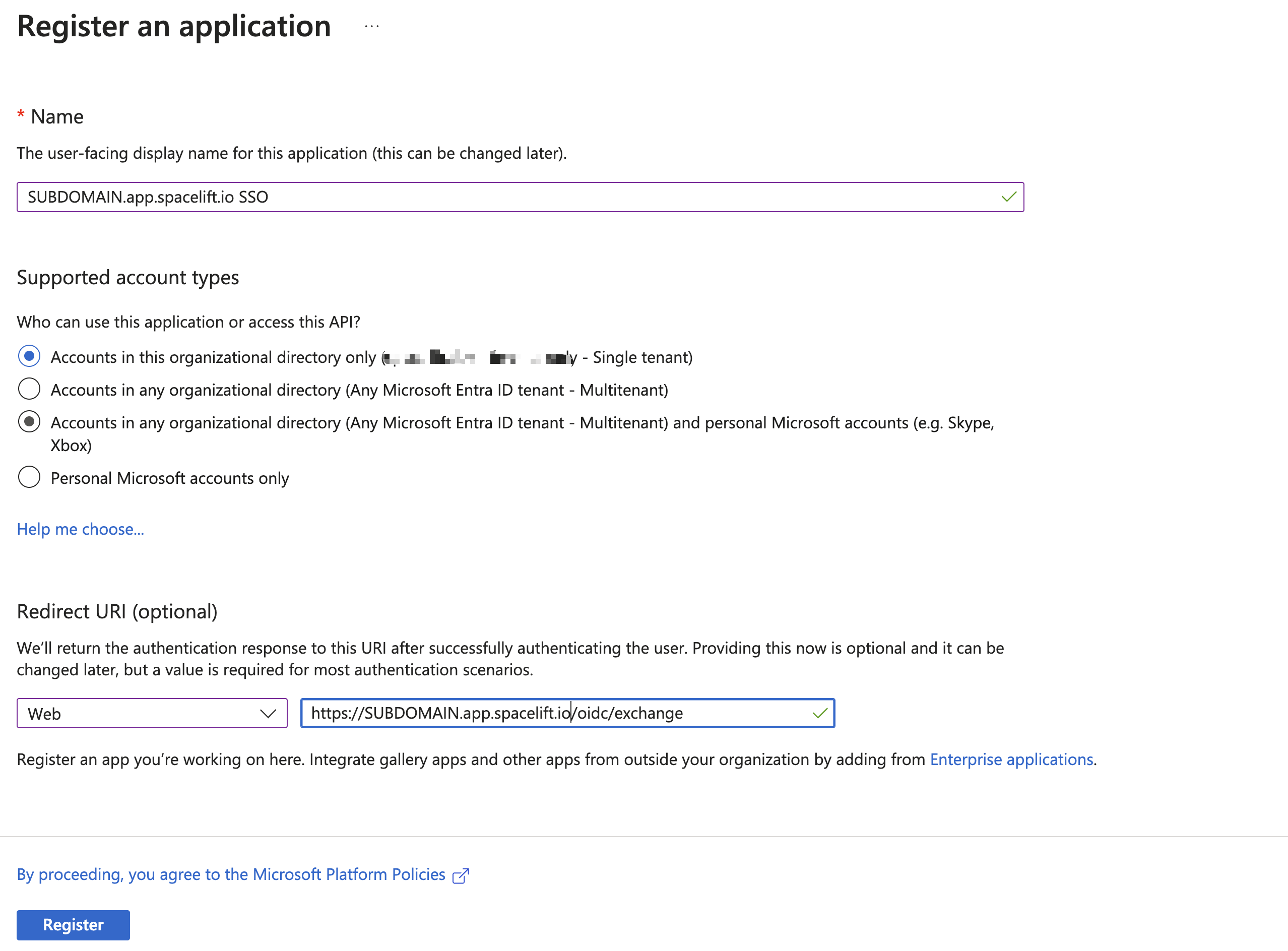 Register your application