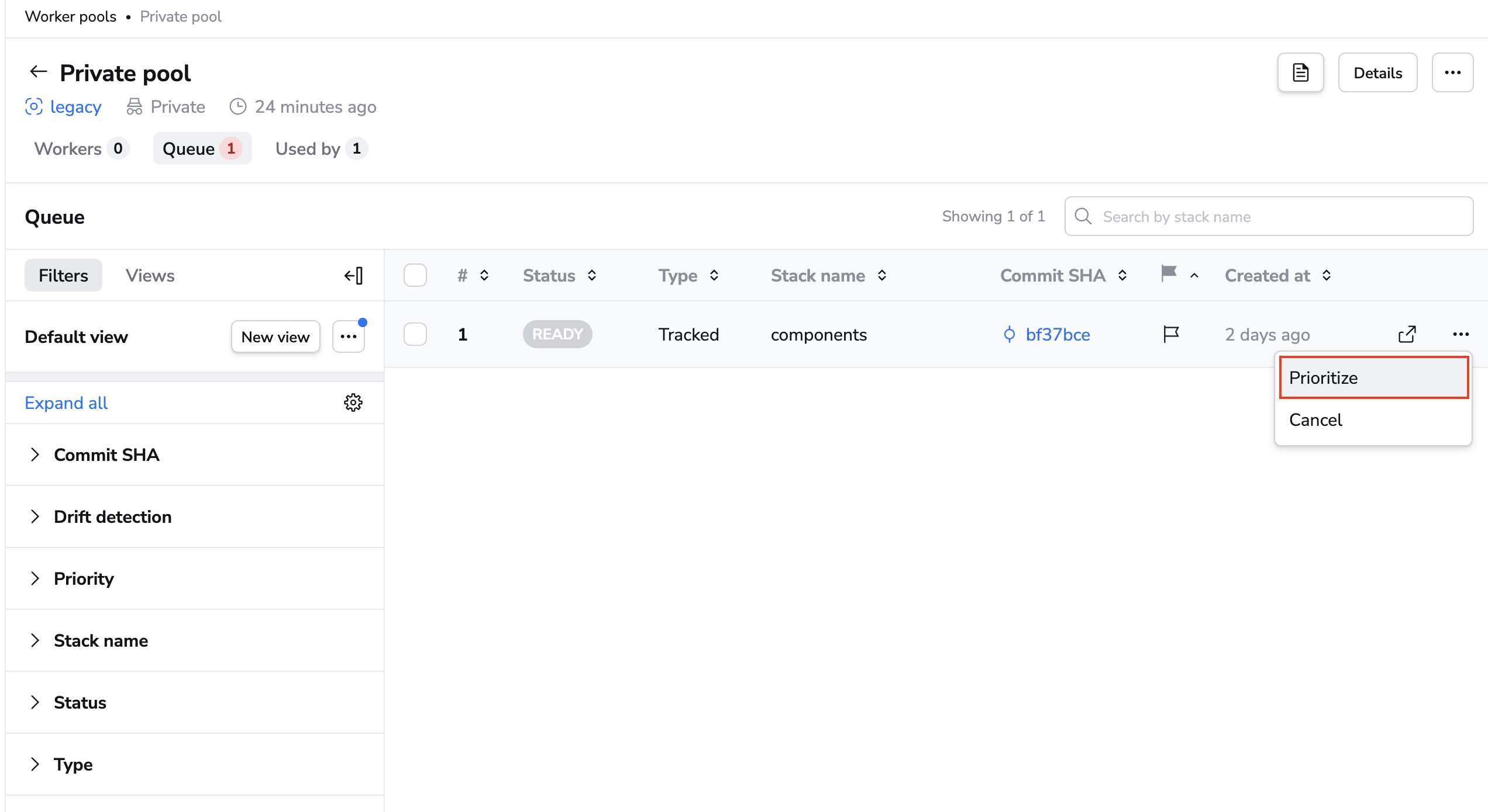 Prioritize run in worker pool queue
