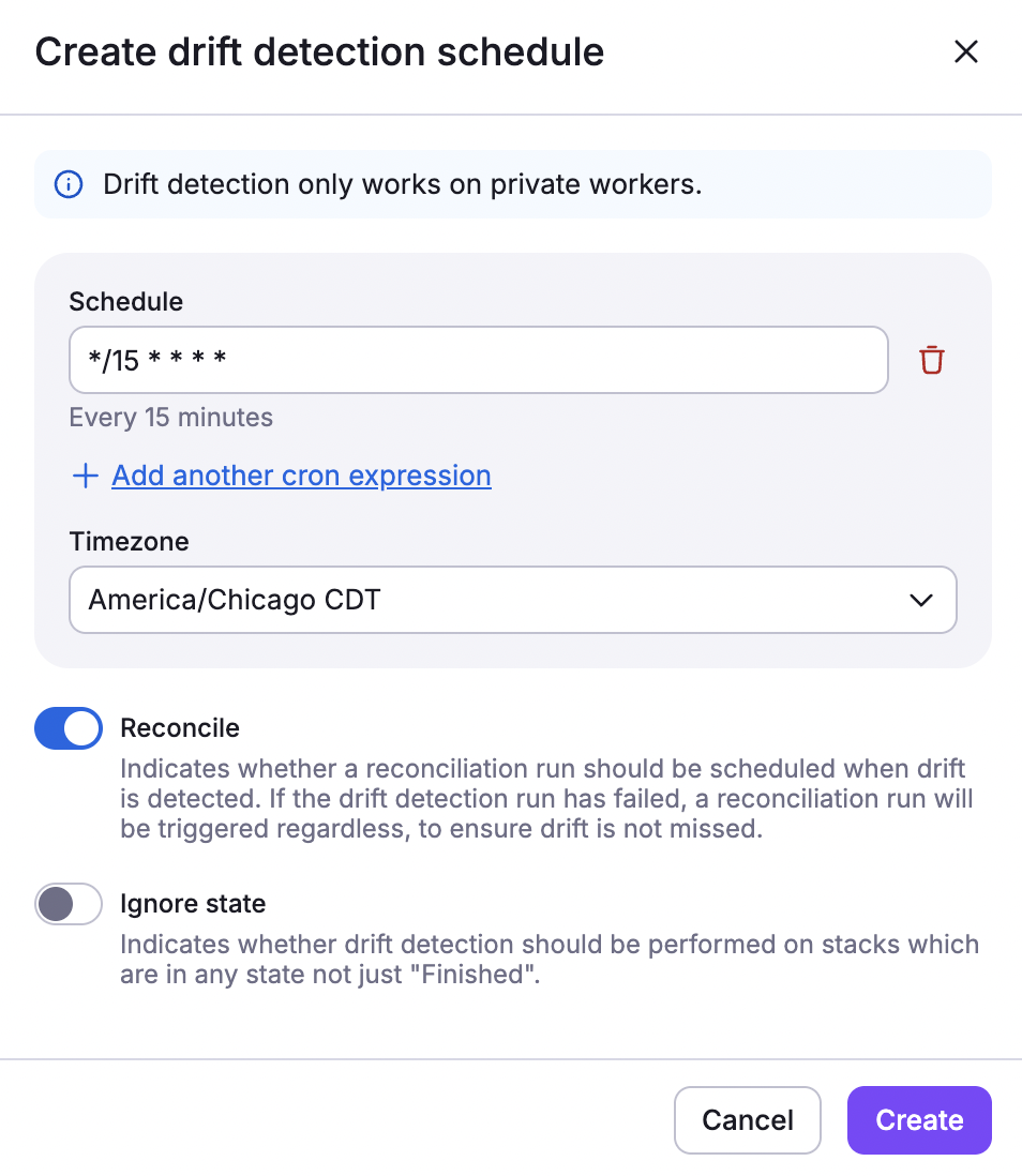 Schedule drift detection