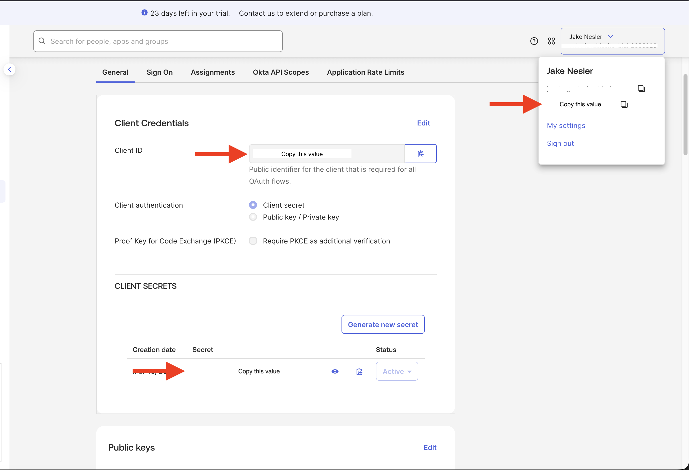 Configure Okta OIDC settings