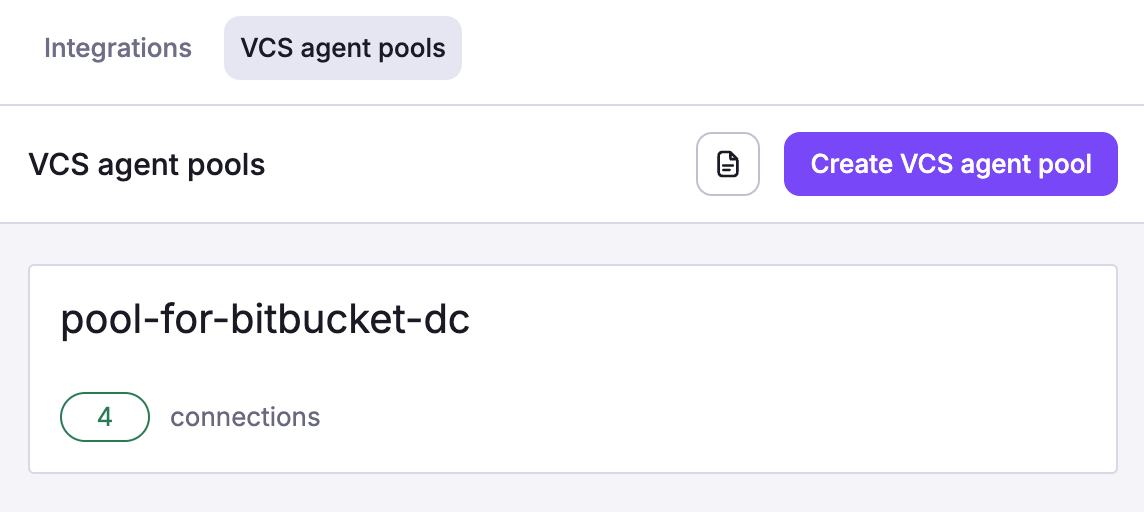 VCS Agent Pool Connections