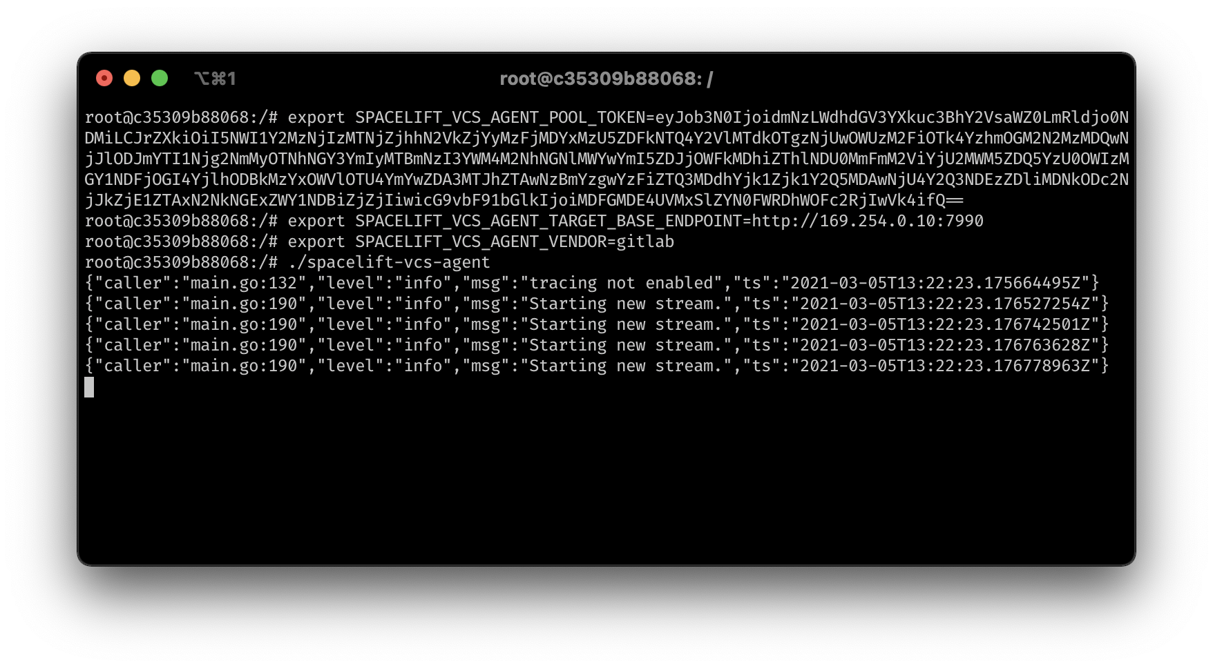 Running the VCS agent