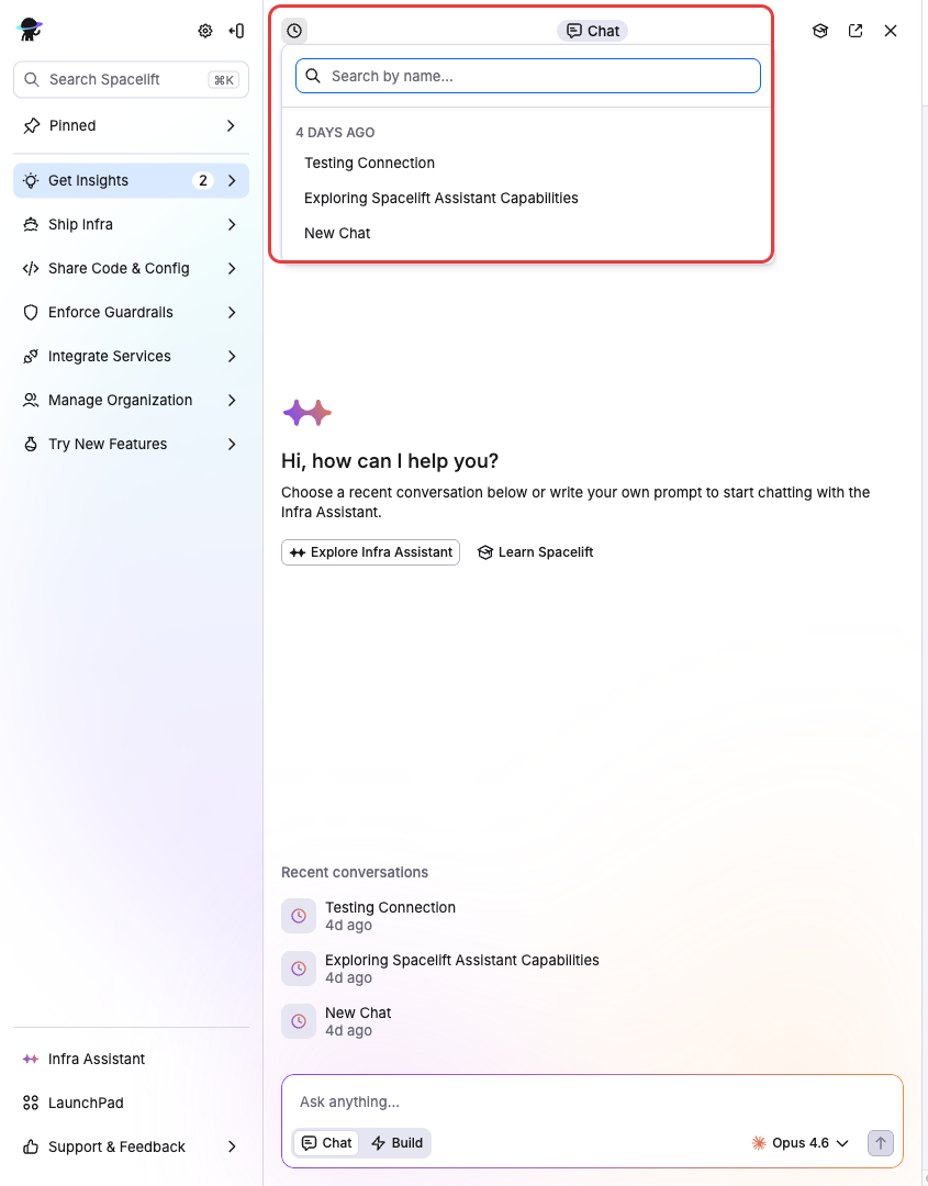 Conversation history
