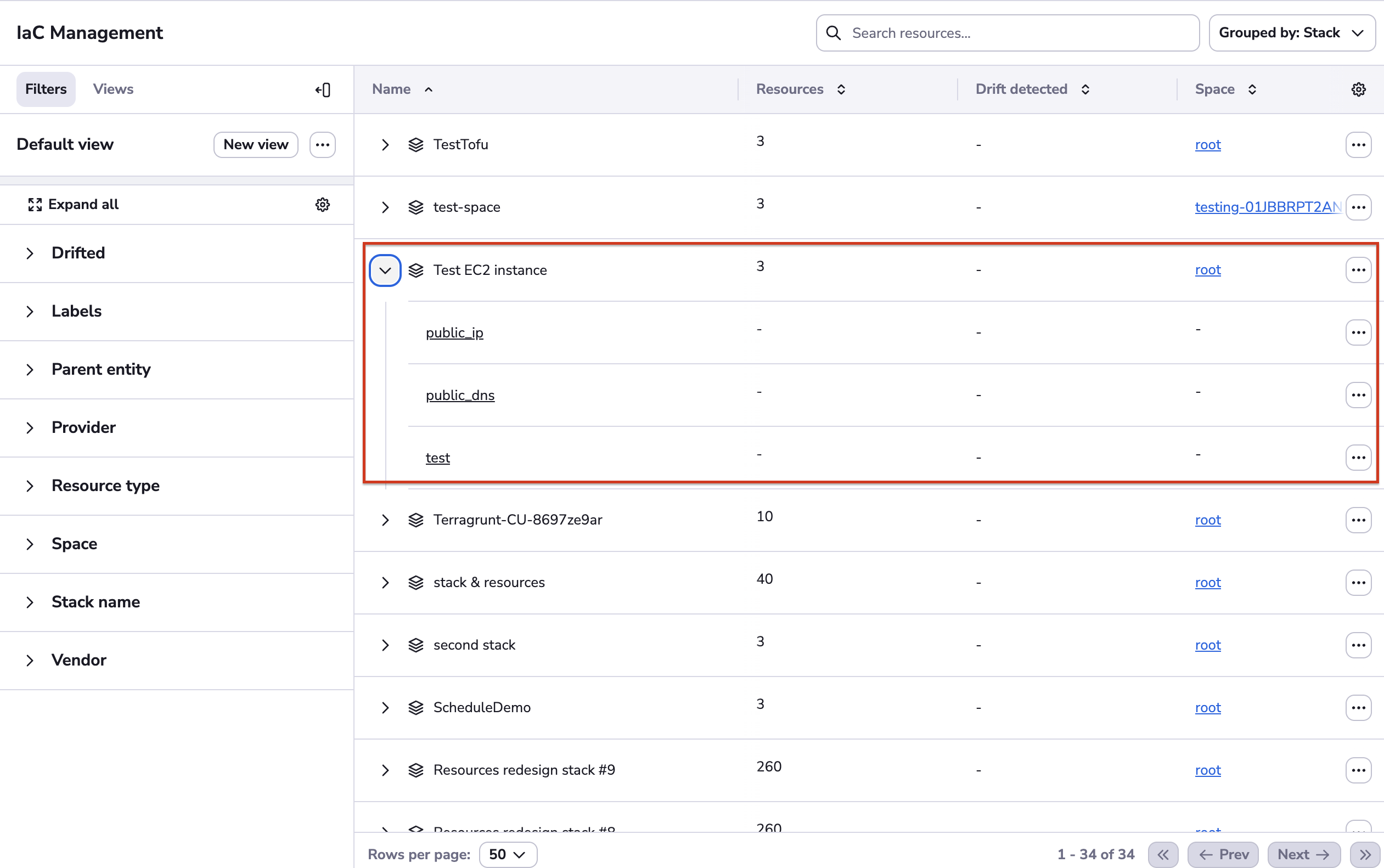 Expand stack resources