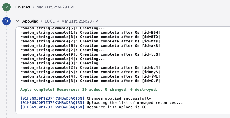 Run in applying stage