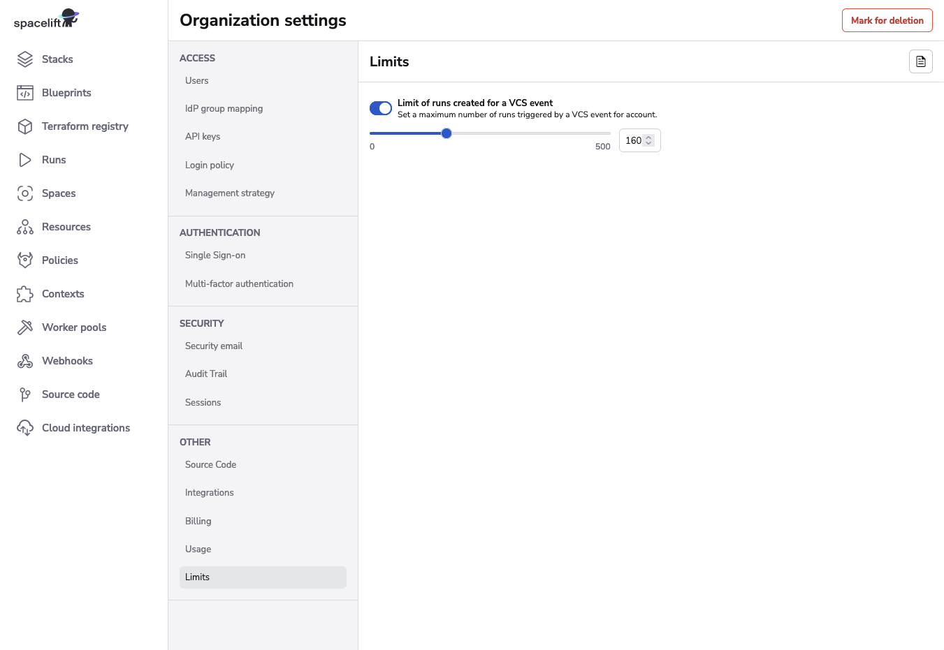 Limit number of runs