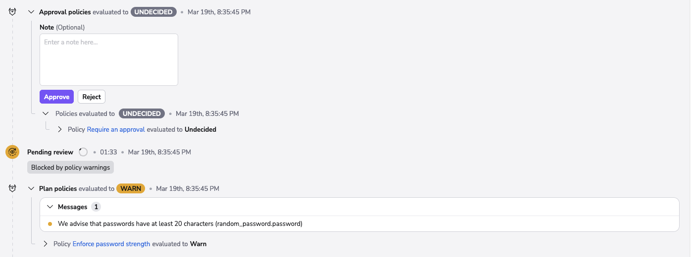 Pending review stage