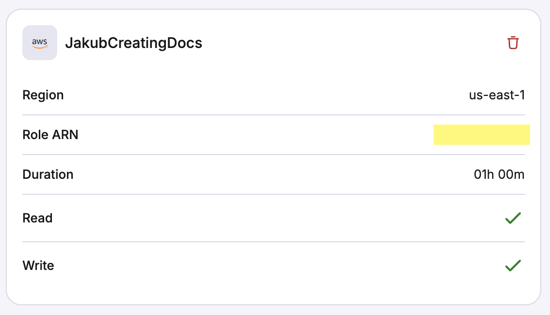 AWS integration attached