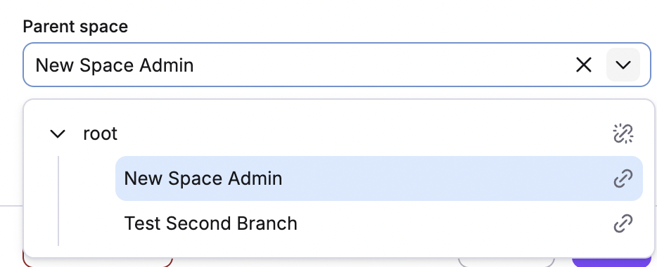 Move a space by changing its parent