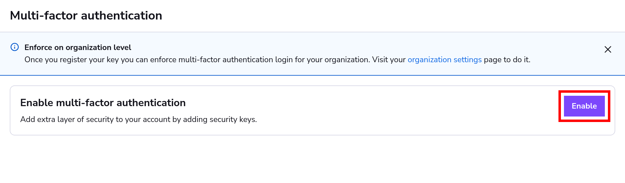Enable MFA