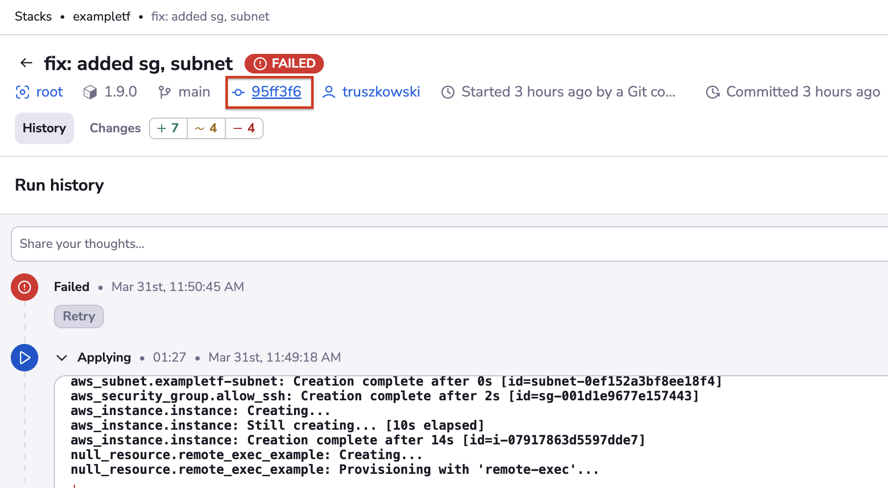 Run ID clickable