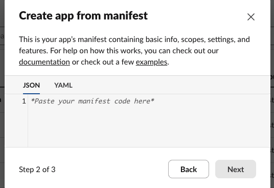 Paste manifest