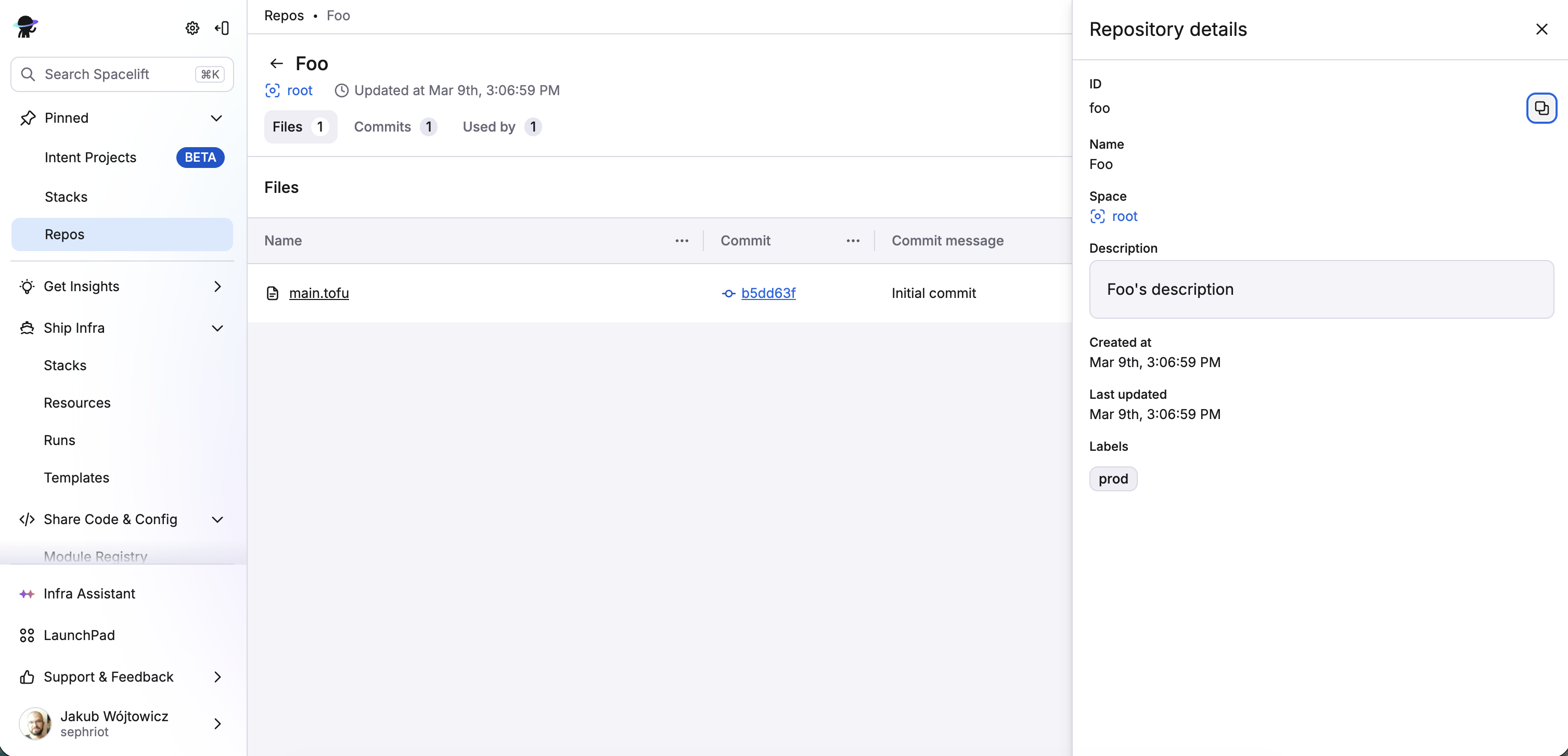 Repo details drawer