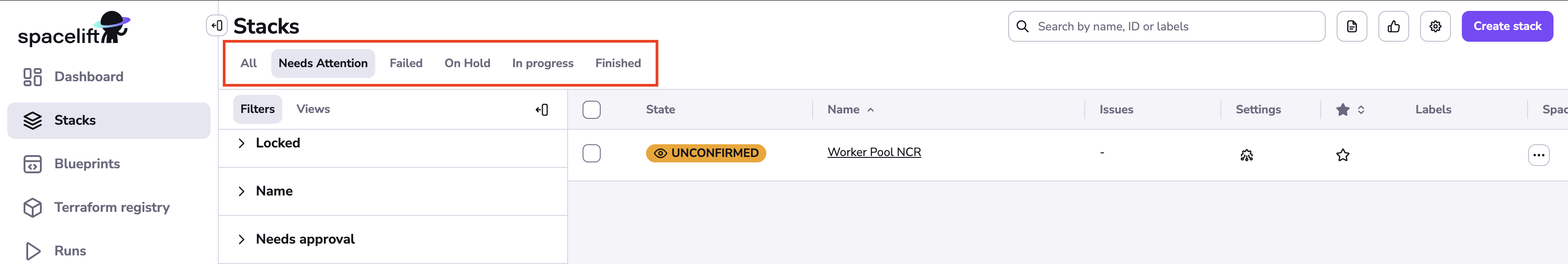 Predefined tabs