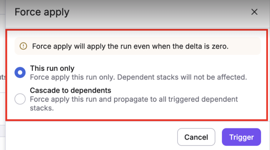 Force apply dialog
