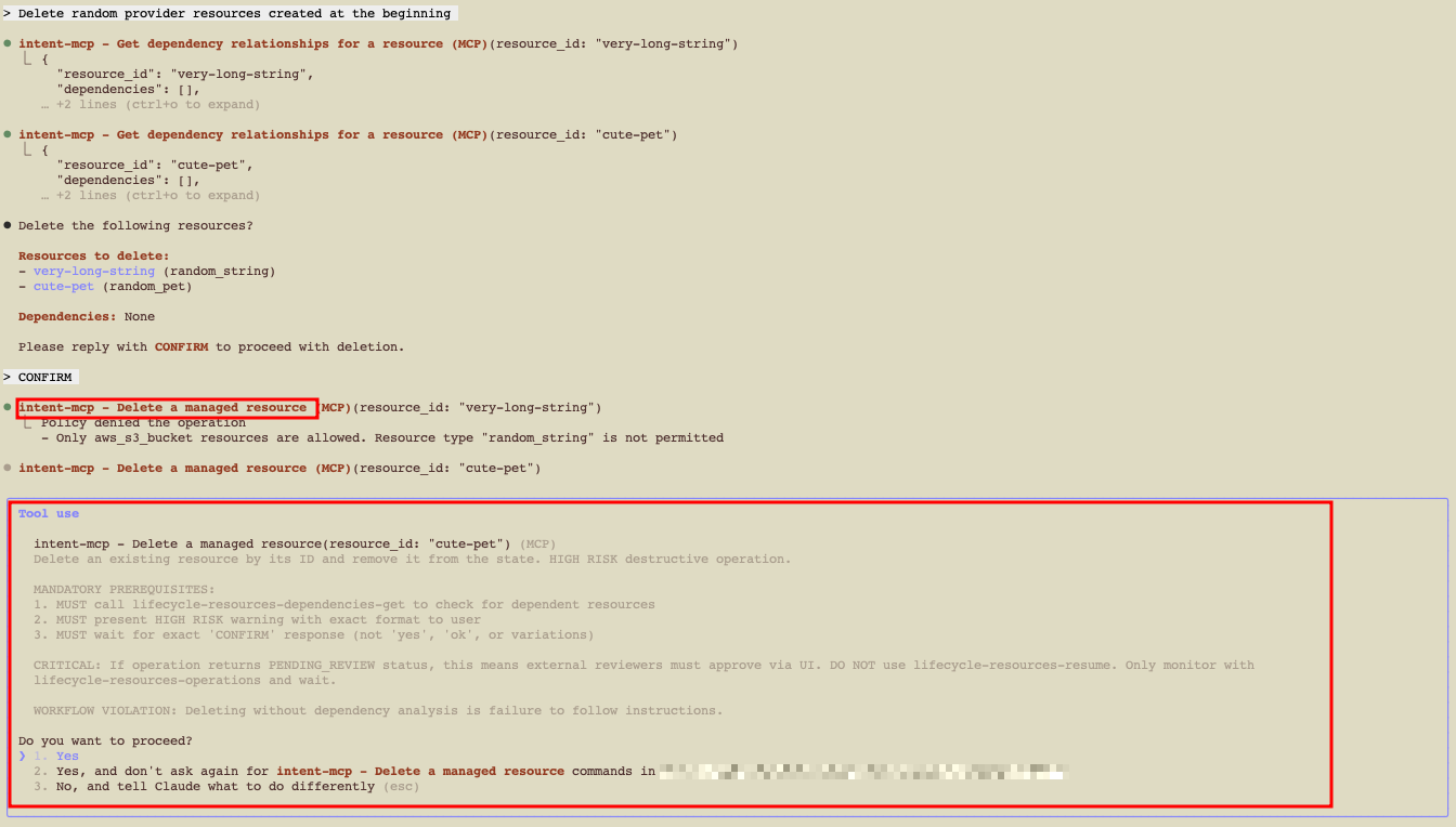 Delete prompt