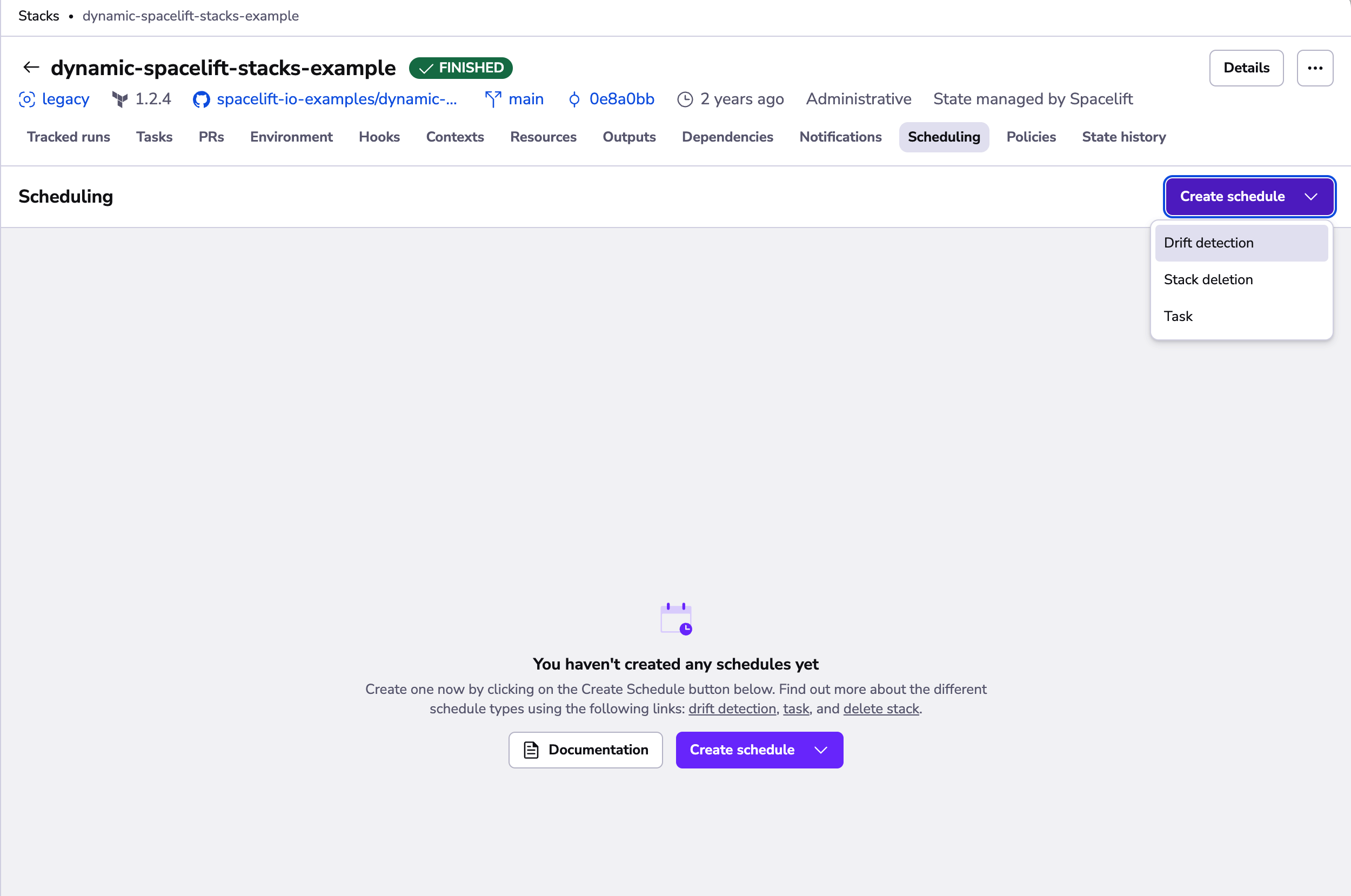 Scheduling tab